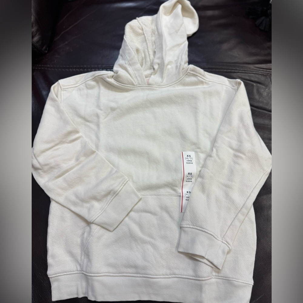 NWT Cat & Jack‎ Hoodie Beige Color Size XS 4/5 Long Sleeve with Pocket